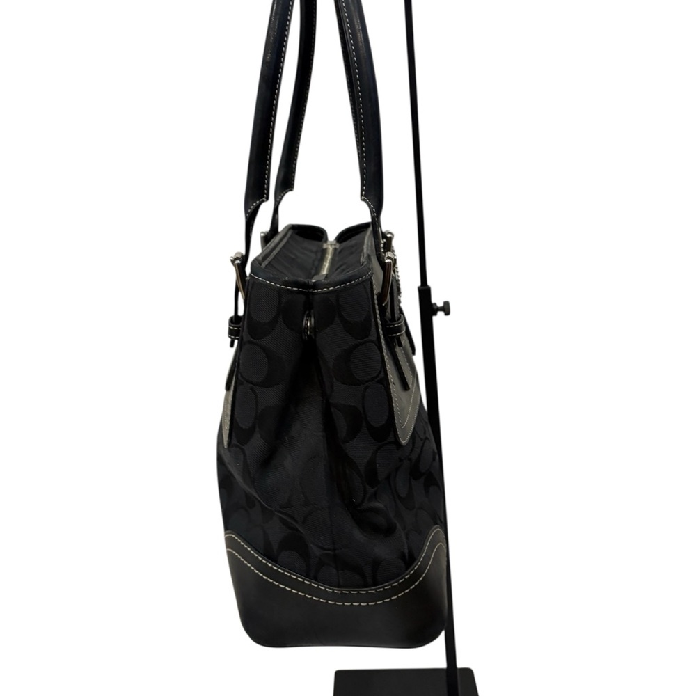 Coach Hampton Signature Satchel with Jacquard and Leather - Picture 4 of 8